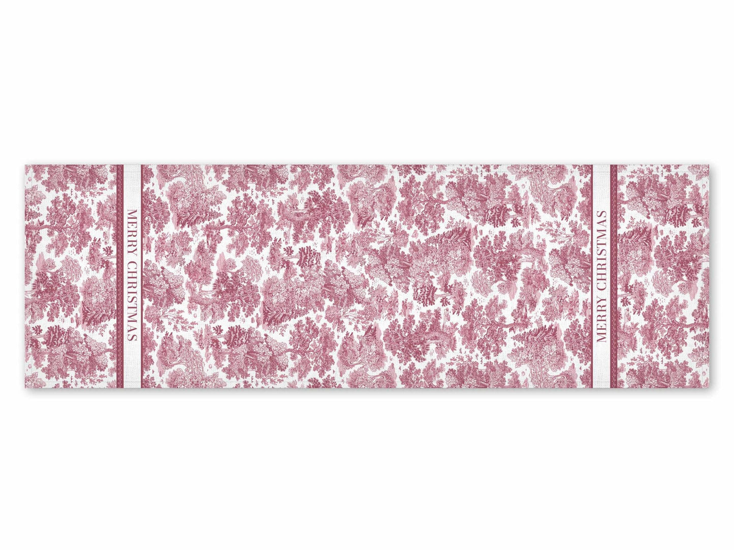 Linen Christmas Toile Burgundy