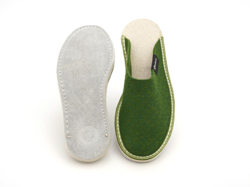 Olive Green Feltme Slipper