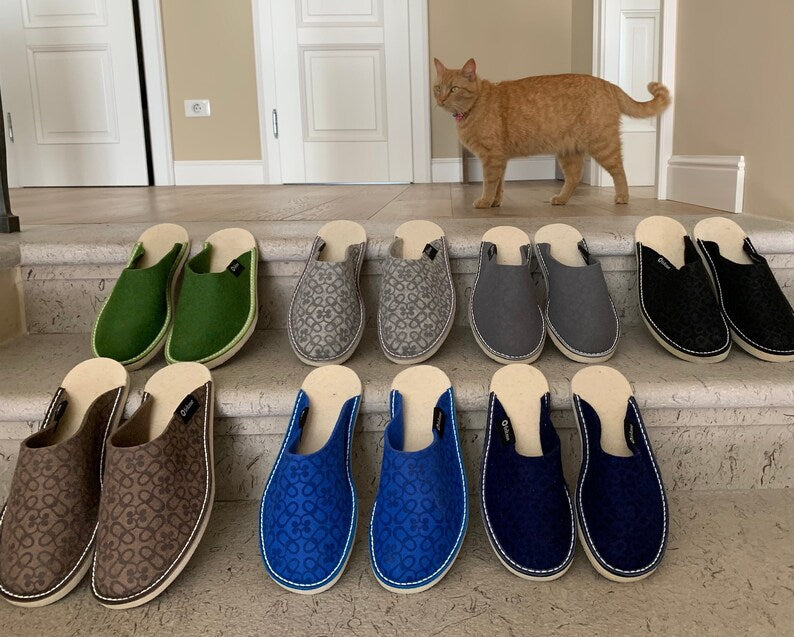 Olive Green Feltme Slipper